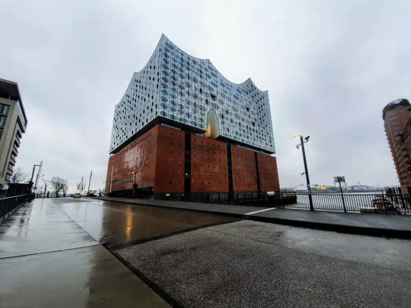 The exterior of the Elbphilharmonie concert hall in Hamburg Germany