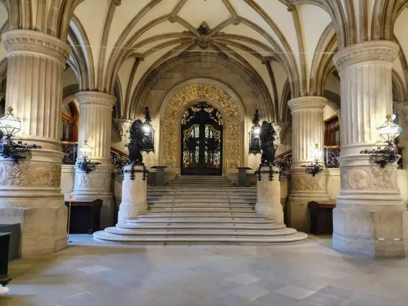 The interior of the Rathaus Town Hall in Hamburg, Germany