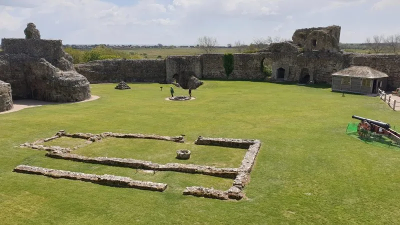 View of inner bailey of Pevensey Castle