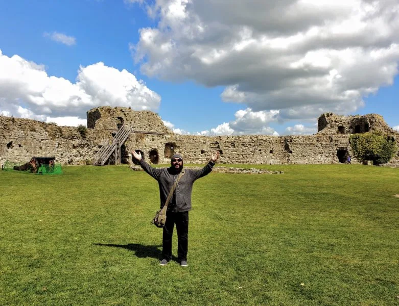 Russ standing in the middle of the inner bailey soaking in all that history