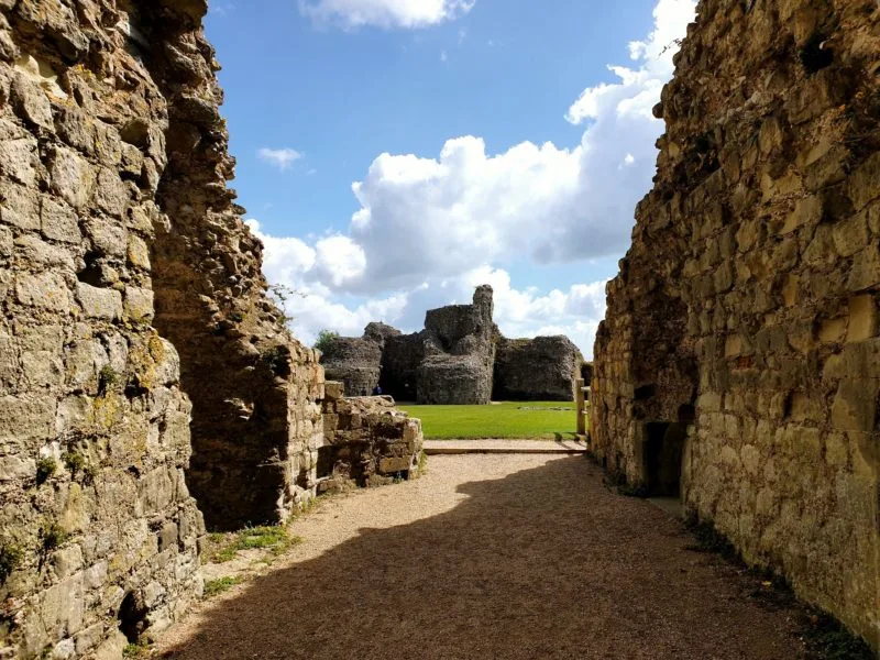 Interior view of Pevensey Castle. 