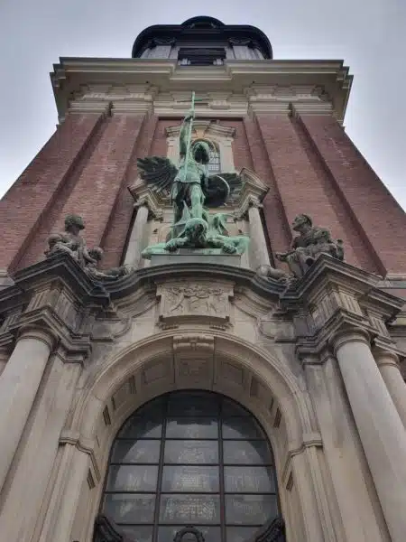 The exterior of the St Michael's Church in Hamburg, Germany