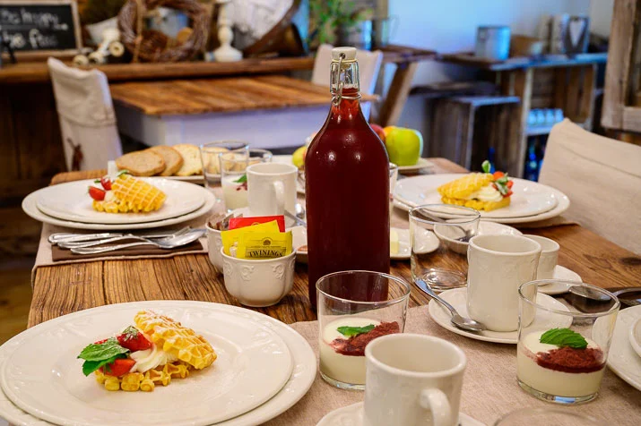 Breakfast table at Berry House