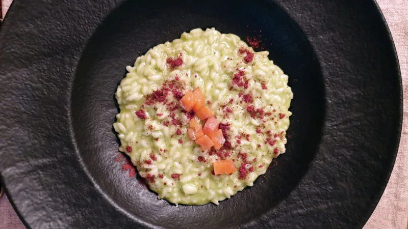 Flatlay of risotto