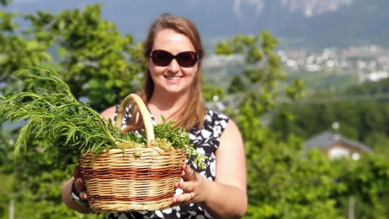 Freshly picked herbs at Leprotto Bisestile