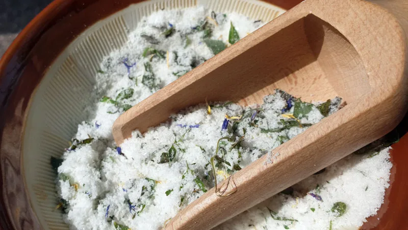 Herbed salt made at an Agriturismo in Italy