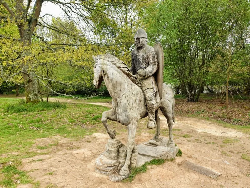 wooden horse on battlefield trail. Battle Abbey is one of the amazing historical places in the UK to visit