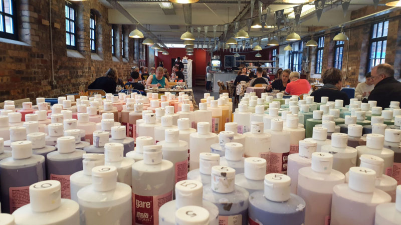 Decorating Studio at Emma Bridgewater. Just one of many places to visit in The Potteries in Stoke-on-Trent