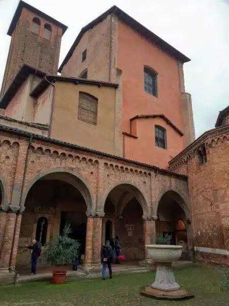 The exterior of the Basilica di Santo Stefano in Bologna Italy