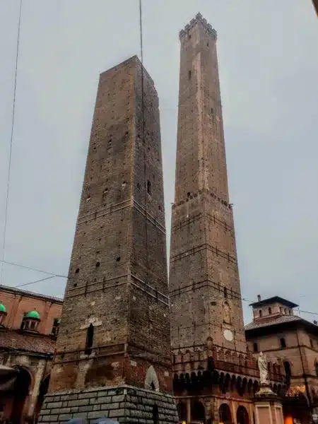 Exterior of the Two Towers in Bologna Italy