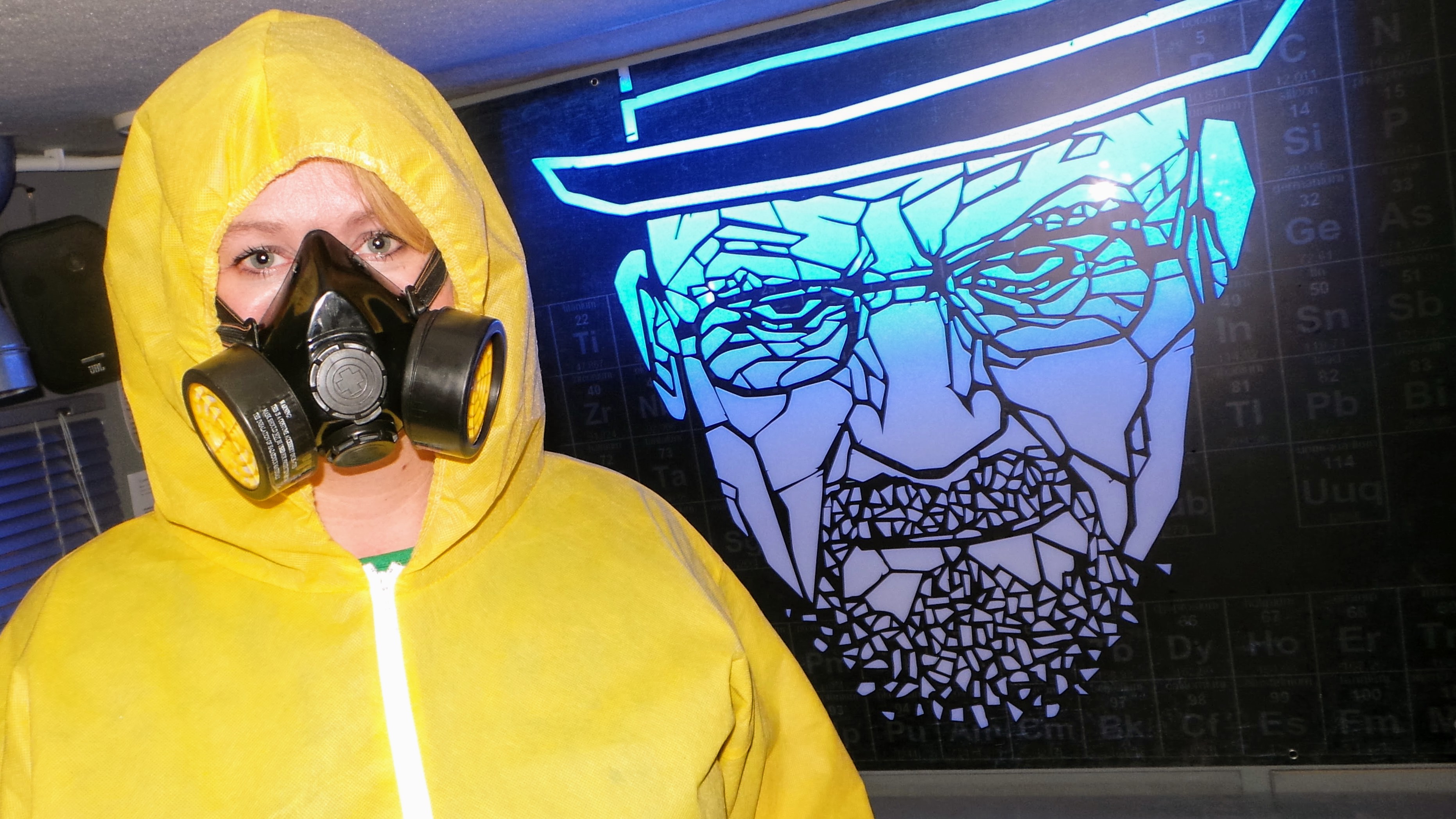 Yellow jumpsuit for the Breaking Bad themed cocktail experience