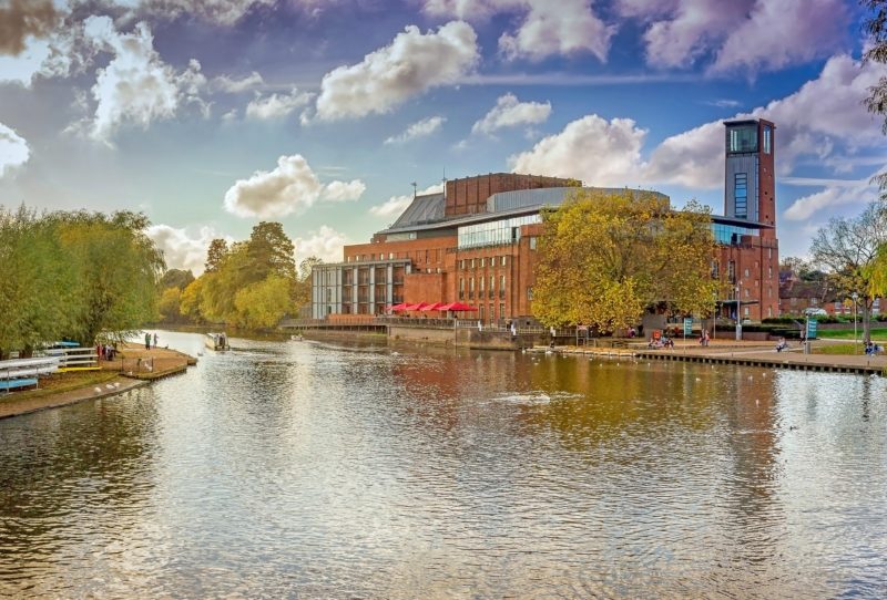 View over the River Avon of Royal Shakespeare Theatre in Stratford-upon-Avon