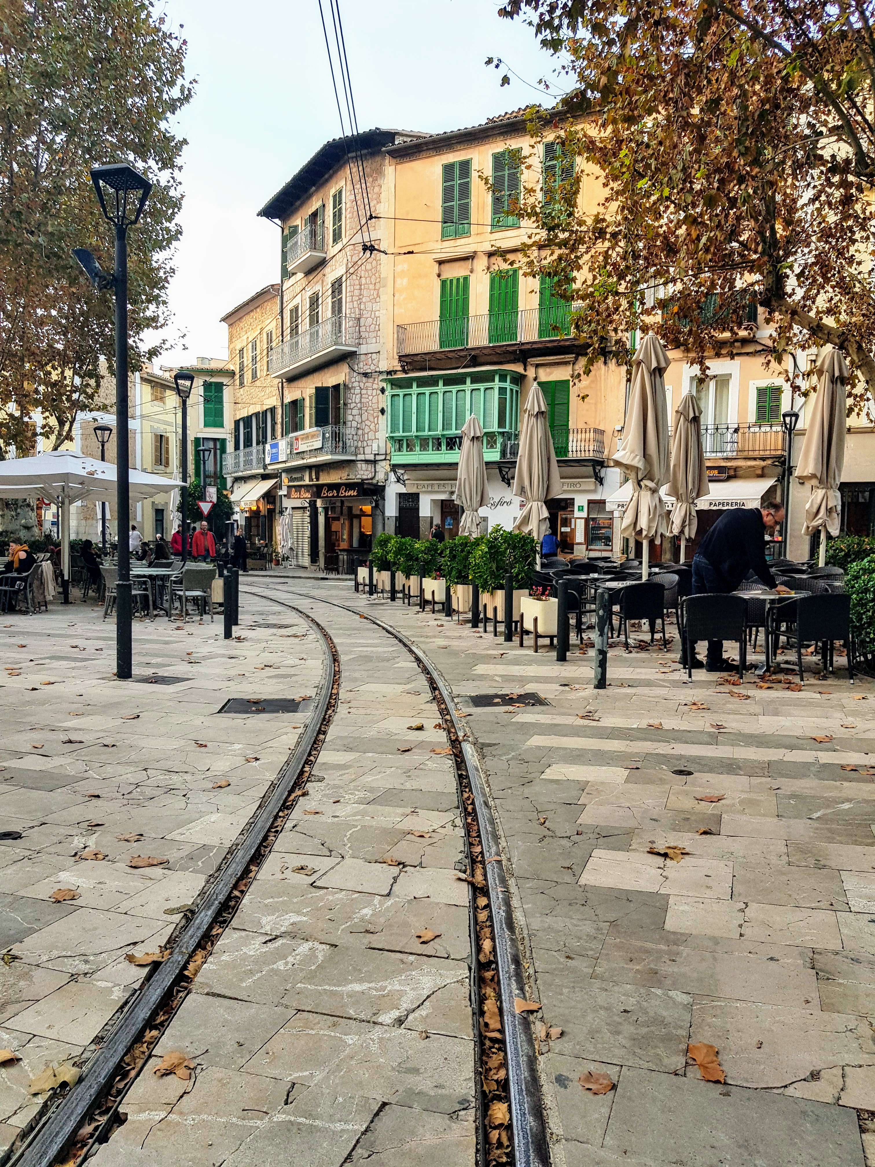 Tram tracks in Soller in Mallorca