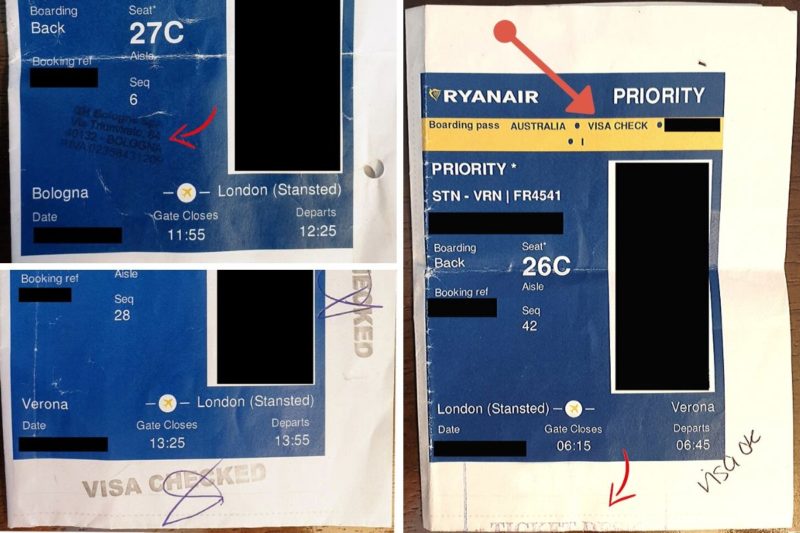 Boarding passes with Ryanair