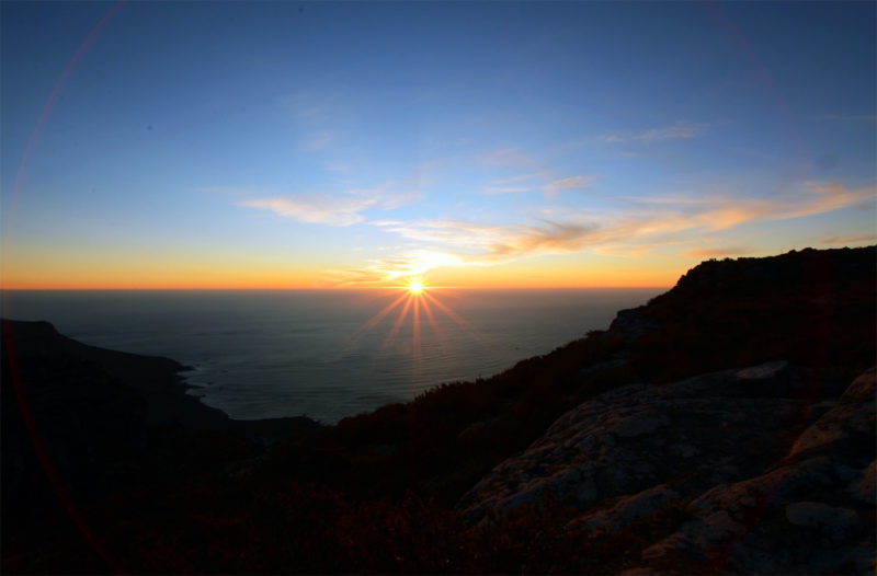 Sunset from Table Mountain in Cape Town 