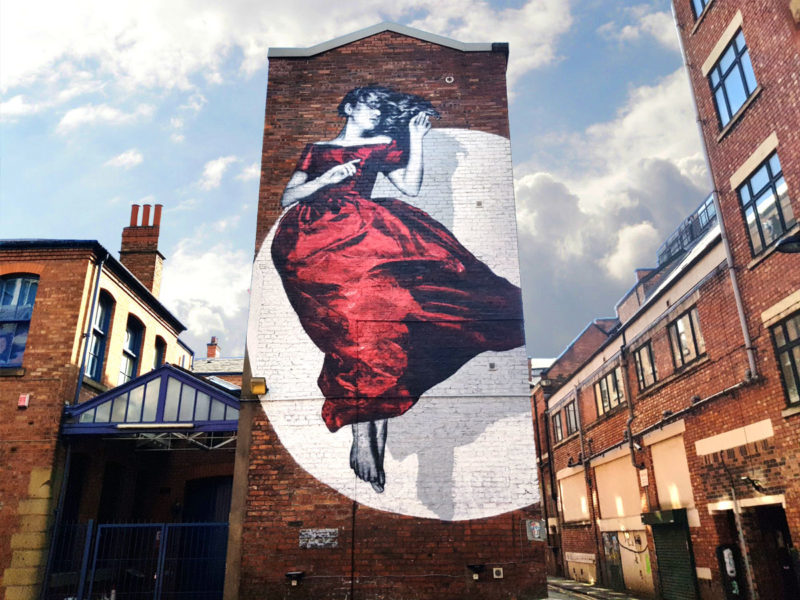 Large mural on a building, Street art in Manchester