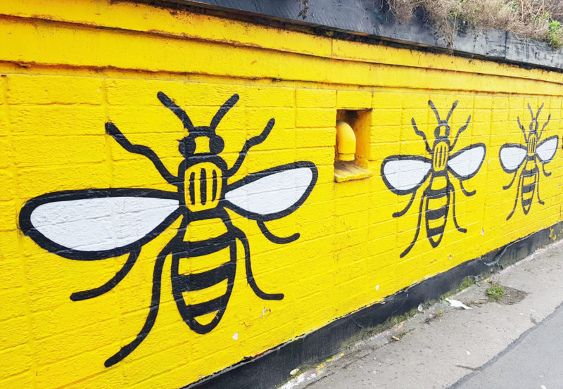 Worker Bee mural in Manchester