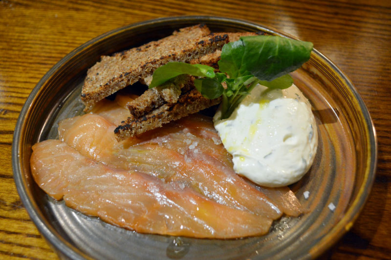 Citrus cured Salmon at the White Swan on Fetter Lane