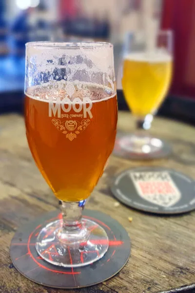 Beer on wooden table