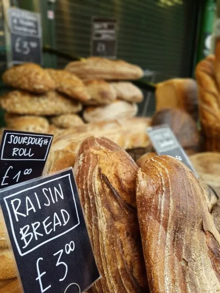 Table of different types of bread