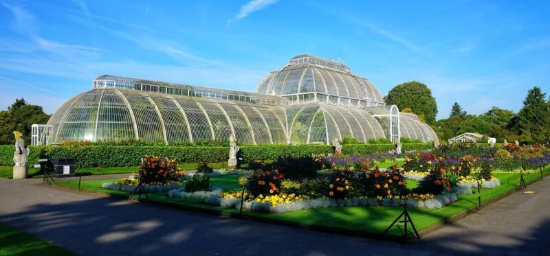 Glass greenhouse at Kew Gardens, London