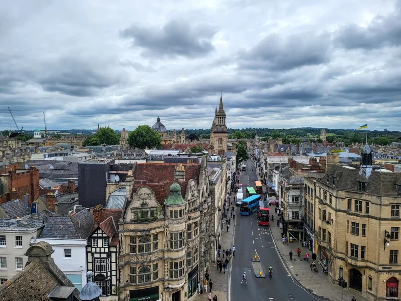 Oxford city viewpoint from atop Carfax Tower, a great day trip from London