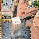 View from the top of the Asinelli tower overlooking Bologna