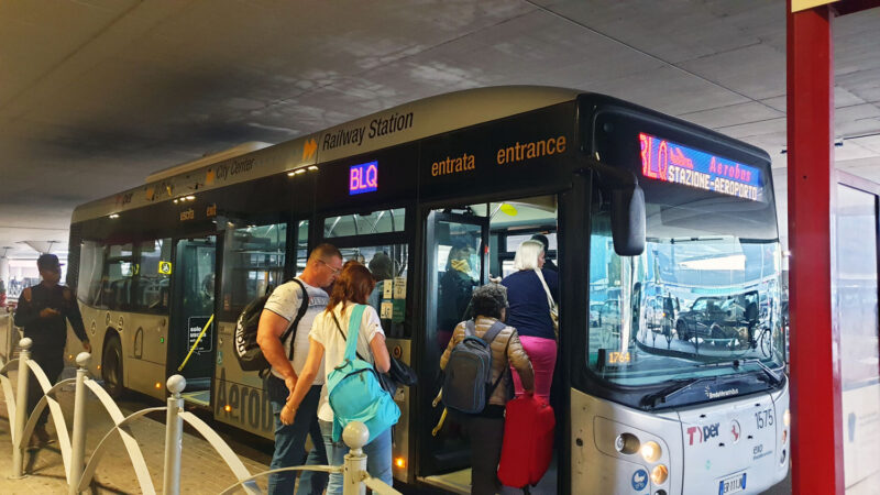 Aerobus takes visitors from Bologna Airport to City Centre