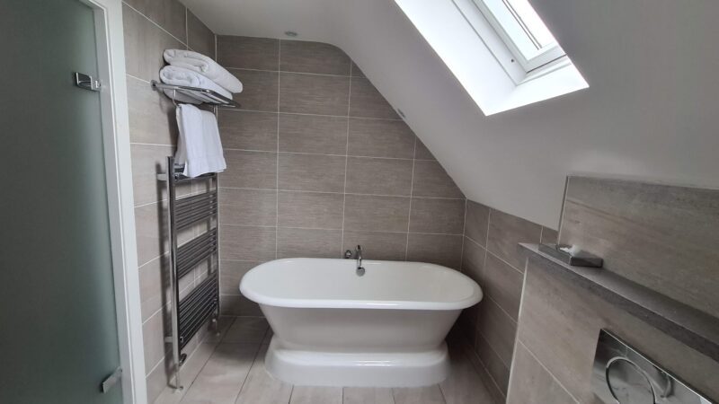 Bathroom at the Atrium Suite at Ballygally Castle