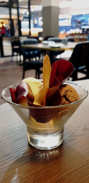 Icecream at Wood Restaurant at Hotel Indigo Chester