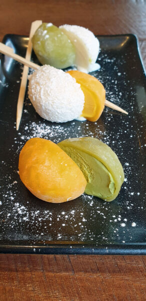 Mixed Mochi dessert at pan Asian restaurant OKA Marylebone