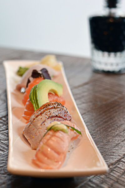 Nigiri platter at pan Asian restaurant OKA Marylebone