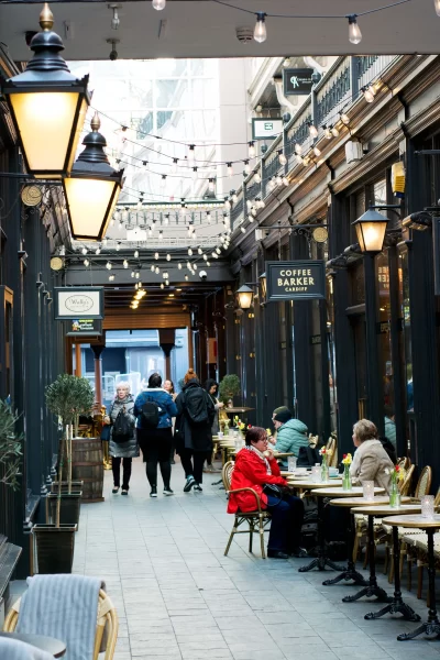 Castle Arcade Cardiff arcade which is perfect for window shopping