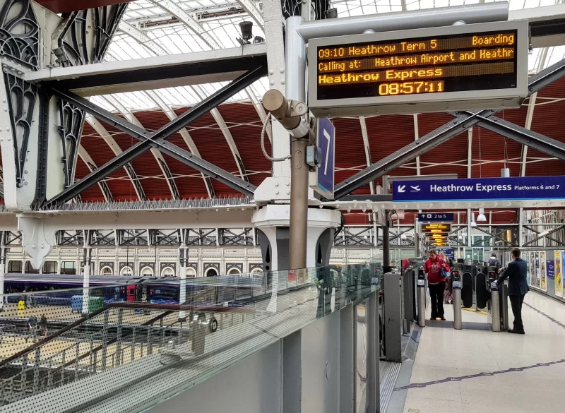 Heathrow Express platform sign