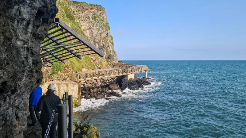 The view of the third bridge along The Gobbins cliff path