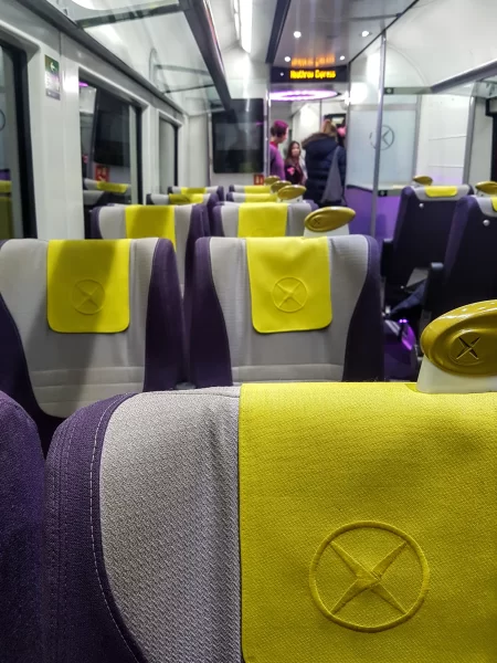 Close up of Heathrow Express train seat