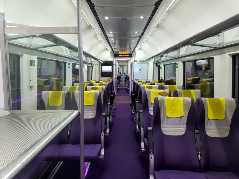 Inside carriage of the Heathrow Express train
