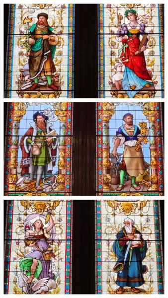 Stained glass windows in the Ceremonial Room