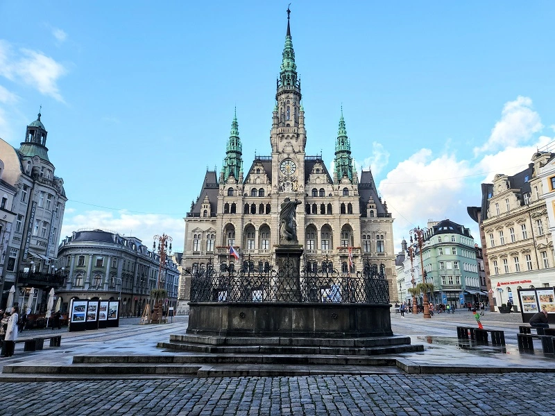 Liberec Town Hall with Neptune Fountain