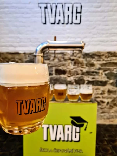 Poured the perfect beer, the Czech way, at Tvarg brewery