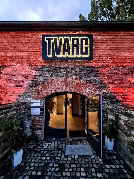 The red brick tunnel entrance to TVARG Brewery, 