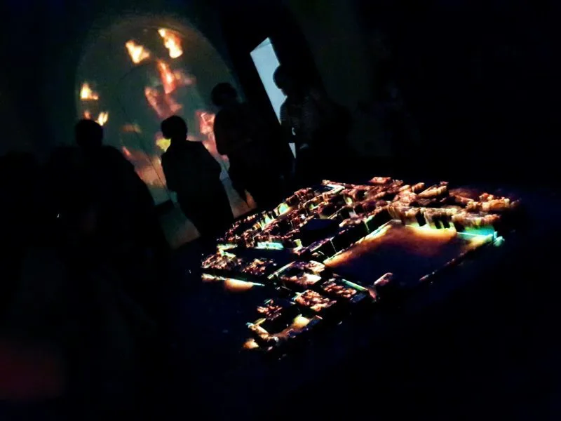 Part of The Lost Palace tour there was a model which simulated the fire which engulfed the Palace of Whitehall