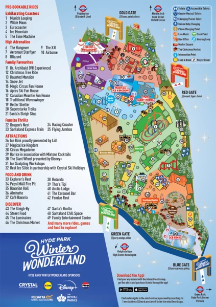 Hyde Park Winter Wonderland Map 2023
