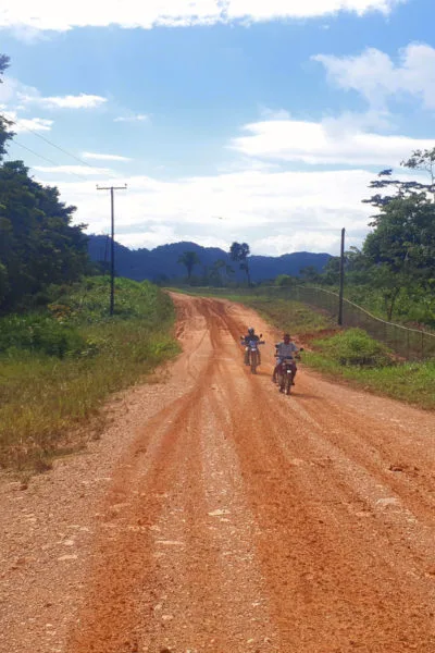 a road in Toledo district in Belize