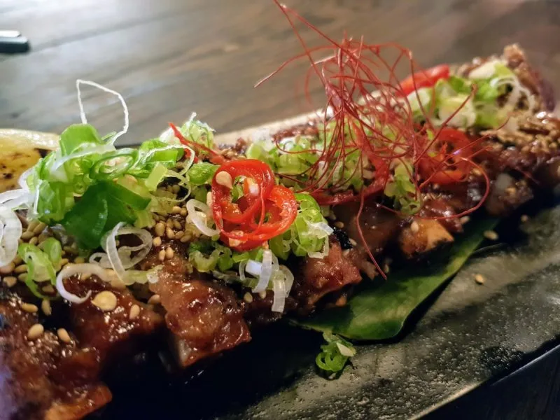 Close up of Baby Back ribs at Yuu Kitchen in London