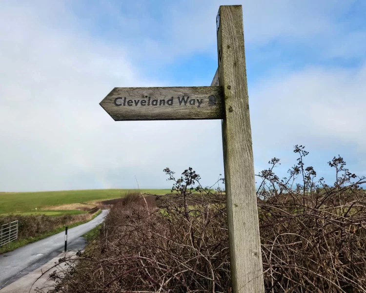 A signpost showing The Cleveland Way. Just one of the many things to do in the North York Moors