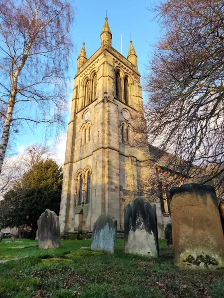 The Church of All Saints illuminated by the afternoon sun in Helmsley. Just one of many places to visit in the North York Moors