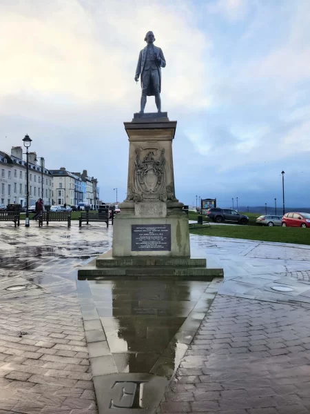 The Captain Cook memorial overlooking Whitby Harbour