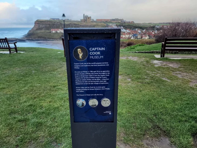 Captain Cook Museum signage located near the Memorial