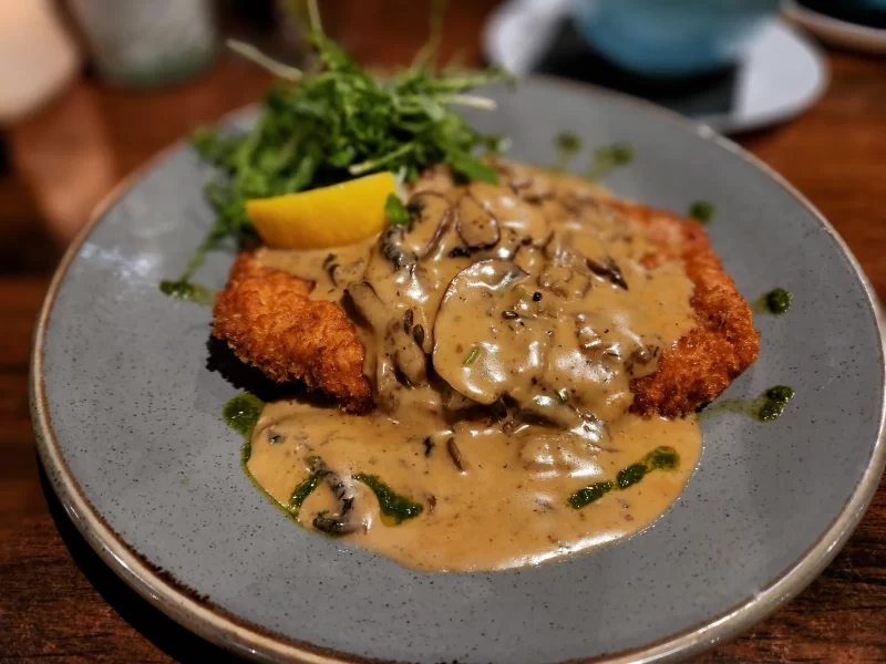 breaded chicken with a mushroom sauce at La Trattoria in Helmsley. It was easily one of the best meals we had during our time exploring the North York Moors